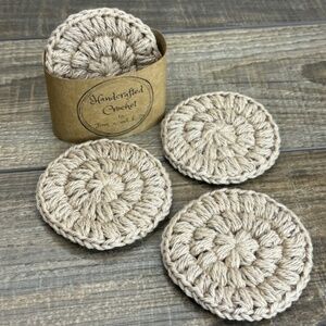 Handcrafted Crochet Face Round Makeup Remover Scrubbies Set Cotton Yarn